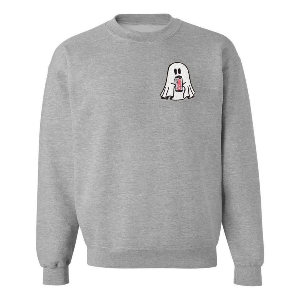 'Diet Coke Ghost' Embroidered Crewneck Sweatshirt