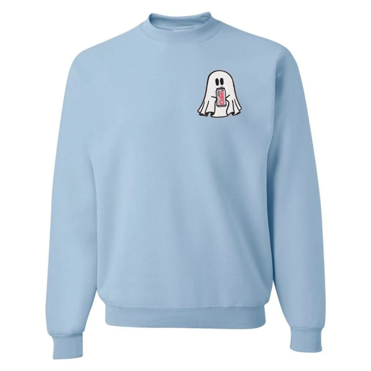 'Diet Coke Ghost' Embroidered Crewneck Sweatshirt