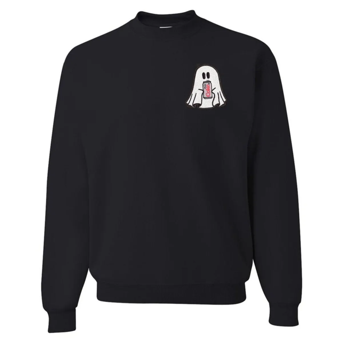 'Diet Coke Ghost' Embroidered Crewneck Sweatshirt