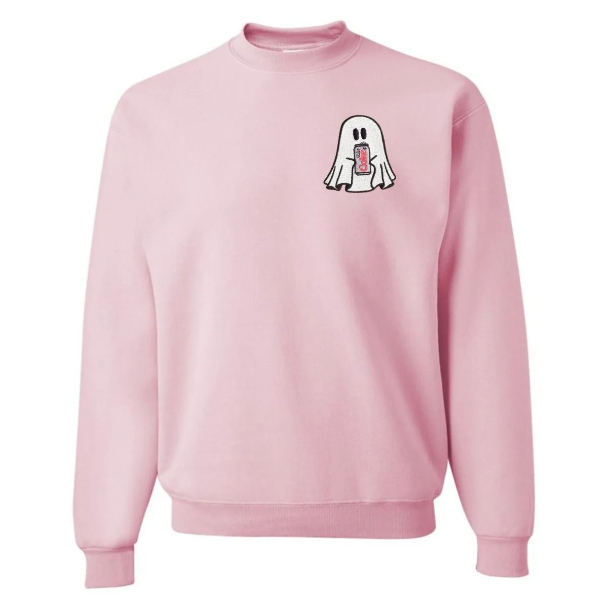 'Diet Coke Ghost' Embroidered Crewneck Sweatshirt