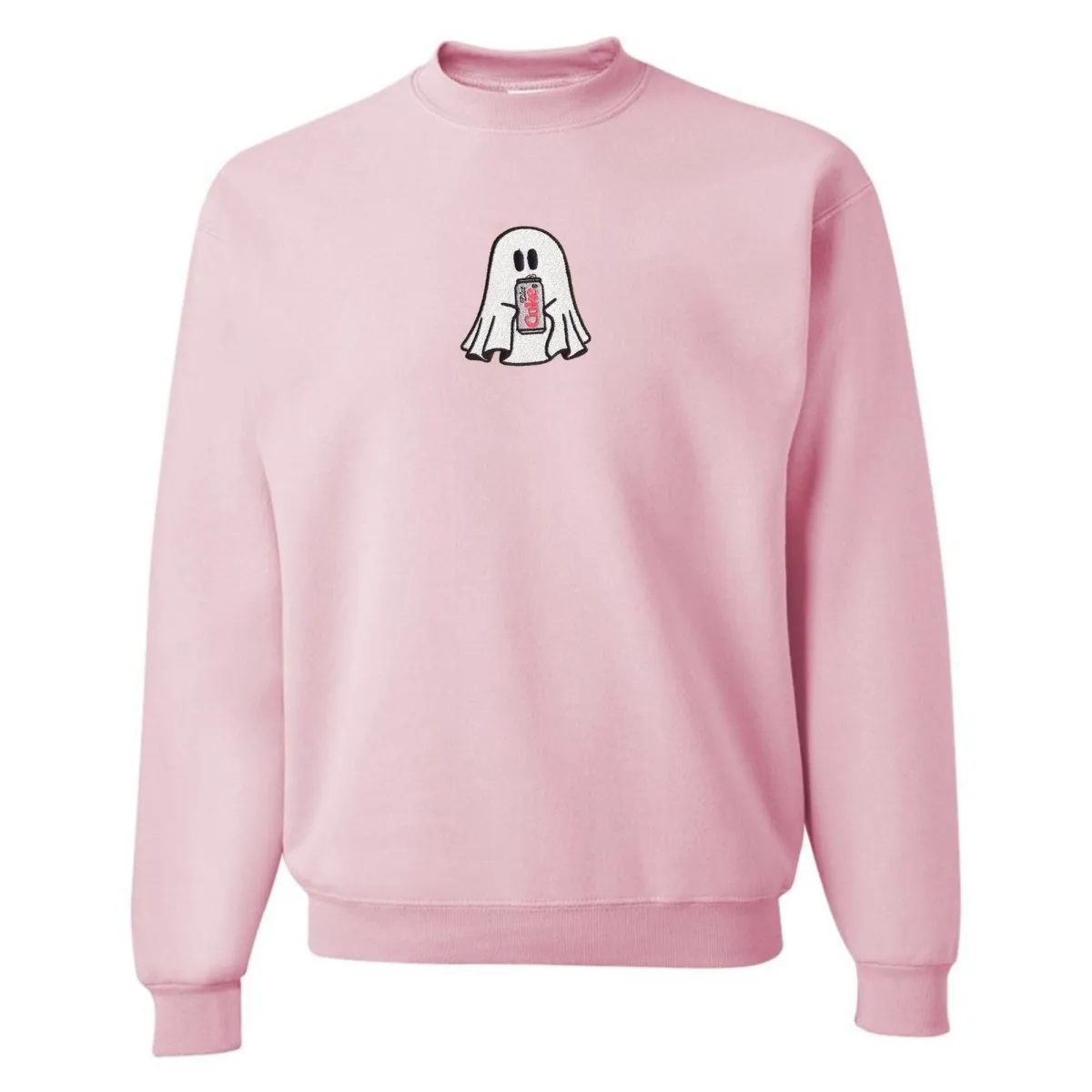 'Diet Coke Ghost' Embroidered Crewneck Sweatshirt