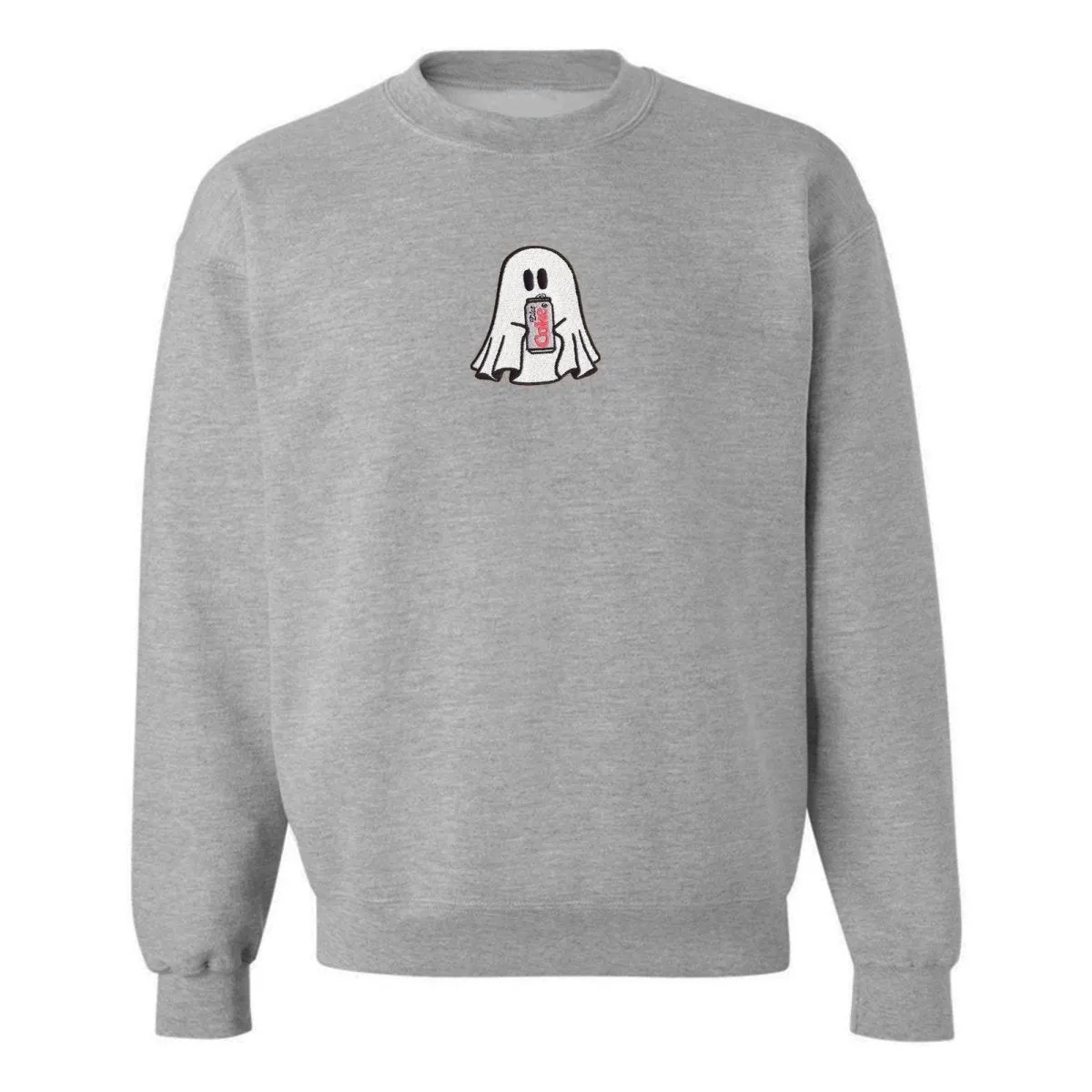 'Diet Coke Ghost' Embroidered Crewneck Sweatshirt