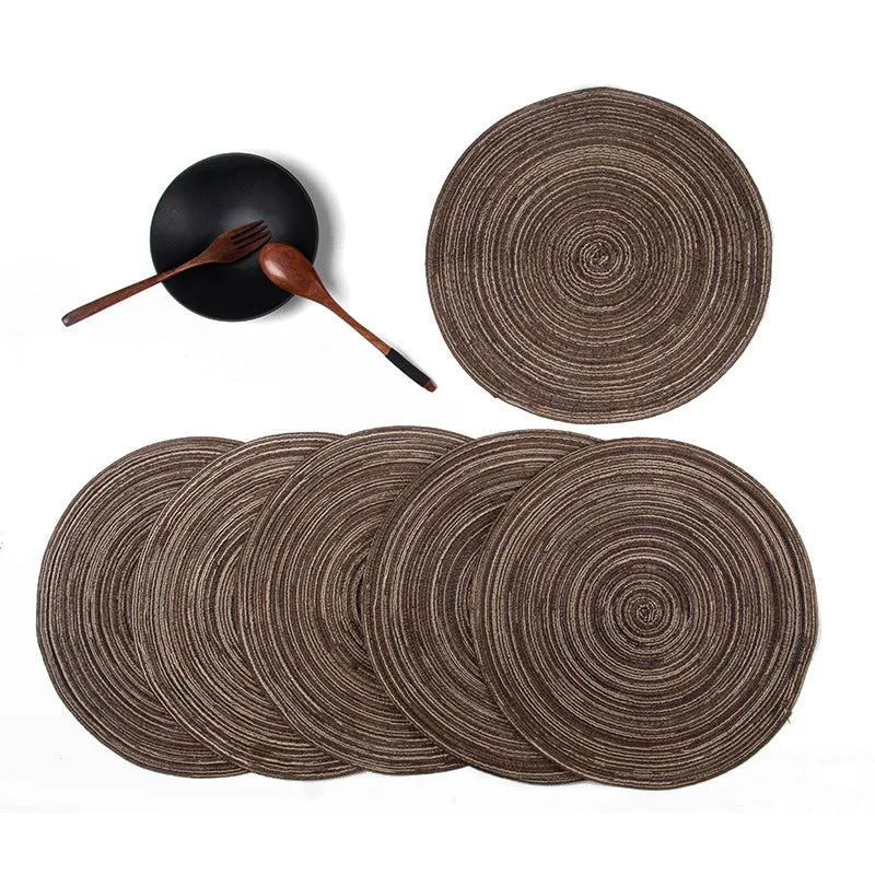 Dining Table Mat 6-Piece Set round Place Heat Proof Mats