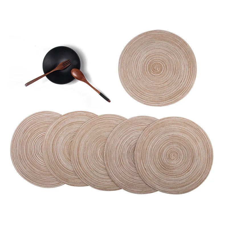 Dining Table Mat 6-Piece Set round Place Heat Proof Mats