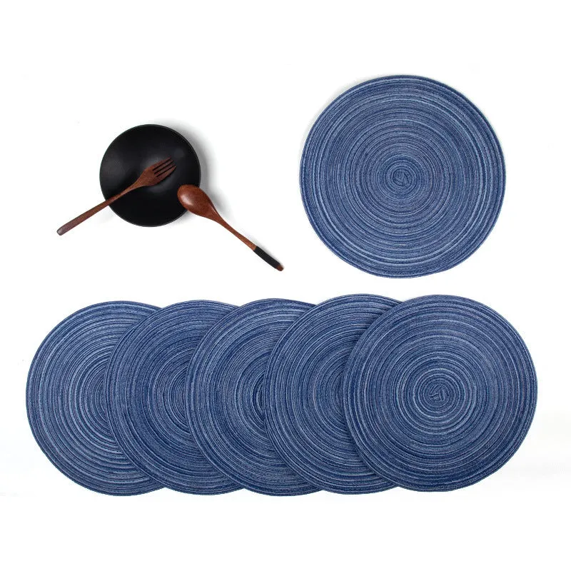 Dining Table Mat 6-Piece Set round Place Heat Proof Mats