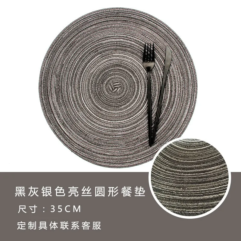 Dining Table Mat Cotton Yarn Western-Style Place round Mats