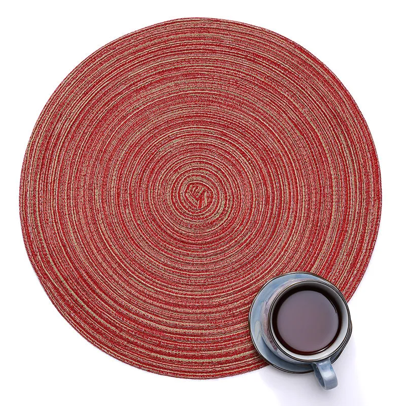 Dining Table Mat Cotton Yarn Western-Style Place round Mats