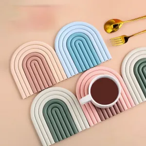 Dining Table Mat Silicone Pot Pad Coaster  Insulation Mats