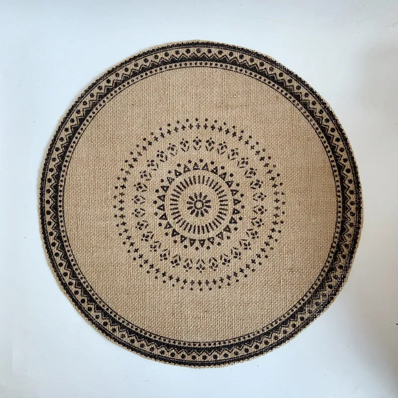 Dining Table Mat Woven Cotton and Linen Coaster  Insulation Mats