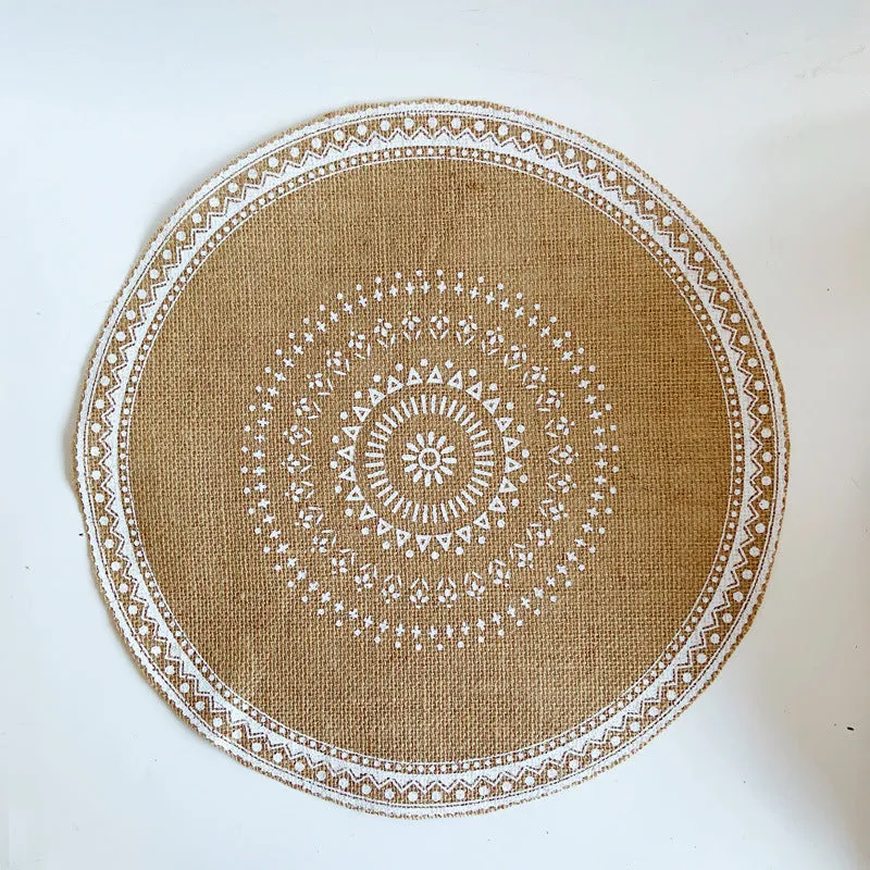 Dining Table Mat Woven Cotton and Linen Coaster  Insulation Mats