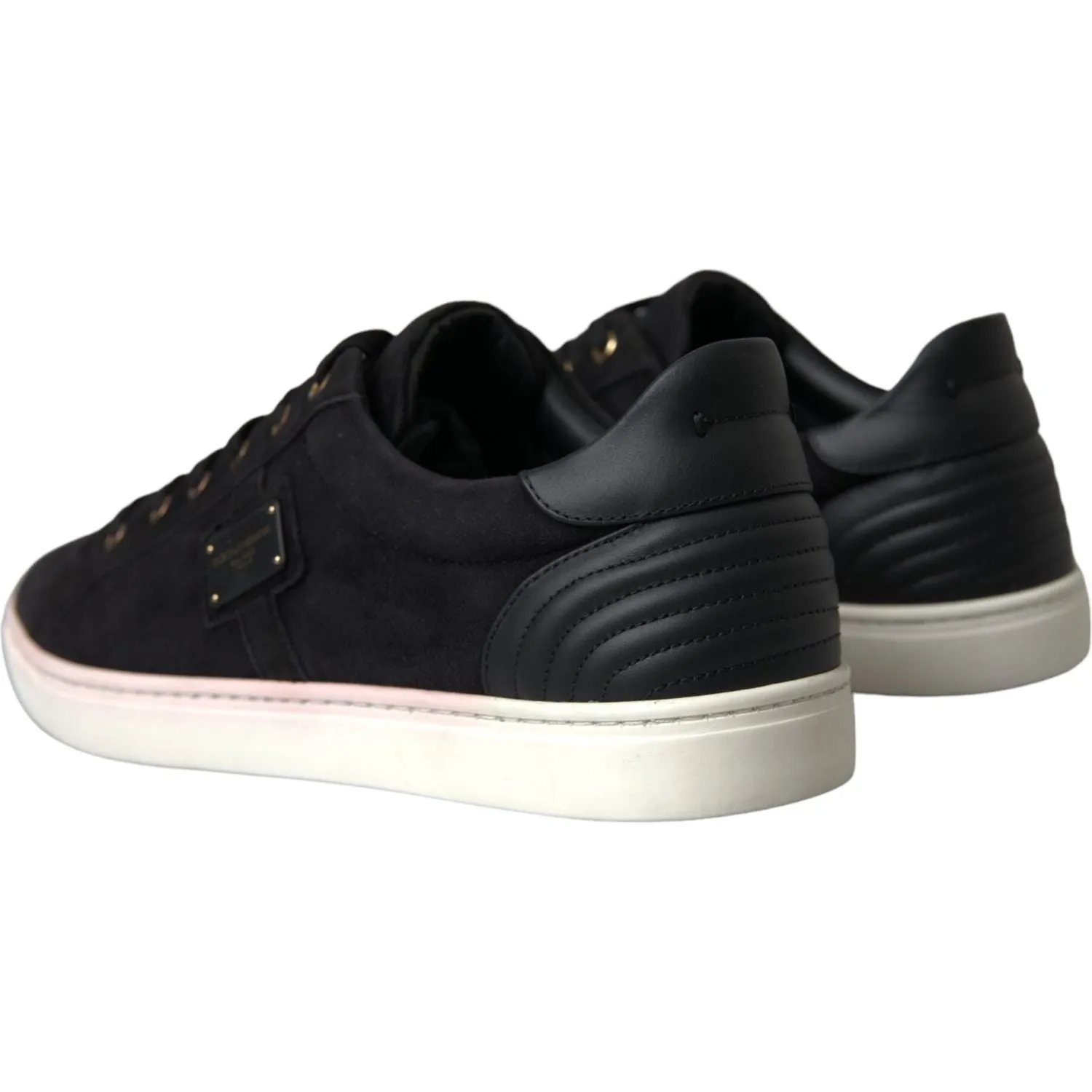 Dolce & Gabbana Black Suede Leather Men Low Top Sneakers Men Shoes