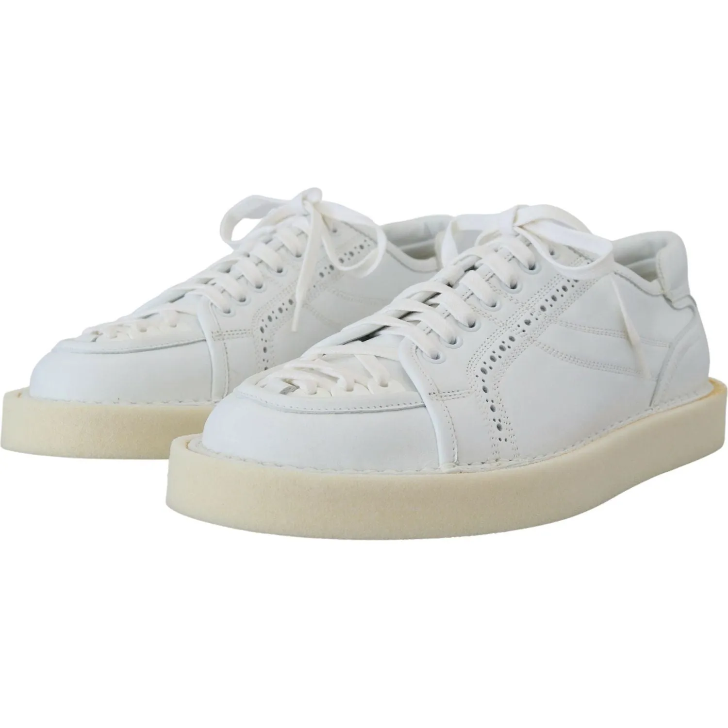 Dolce & Gabbana Elegant White Low Top Oxford Sneakers