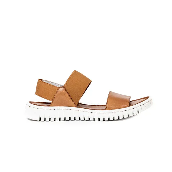 Double Slip on Strap Sandal | Black, Tan