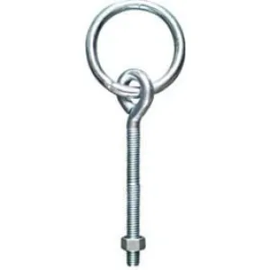 Eye Bolt Hitching Ring, Zinc, 3/8 x 5-1/8-In.