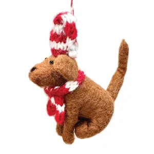 Felt Daniel the Dog Christmas Ornament 8x11cm