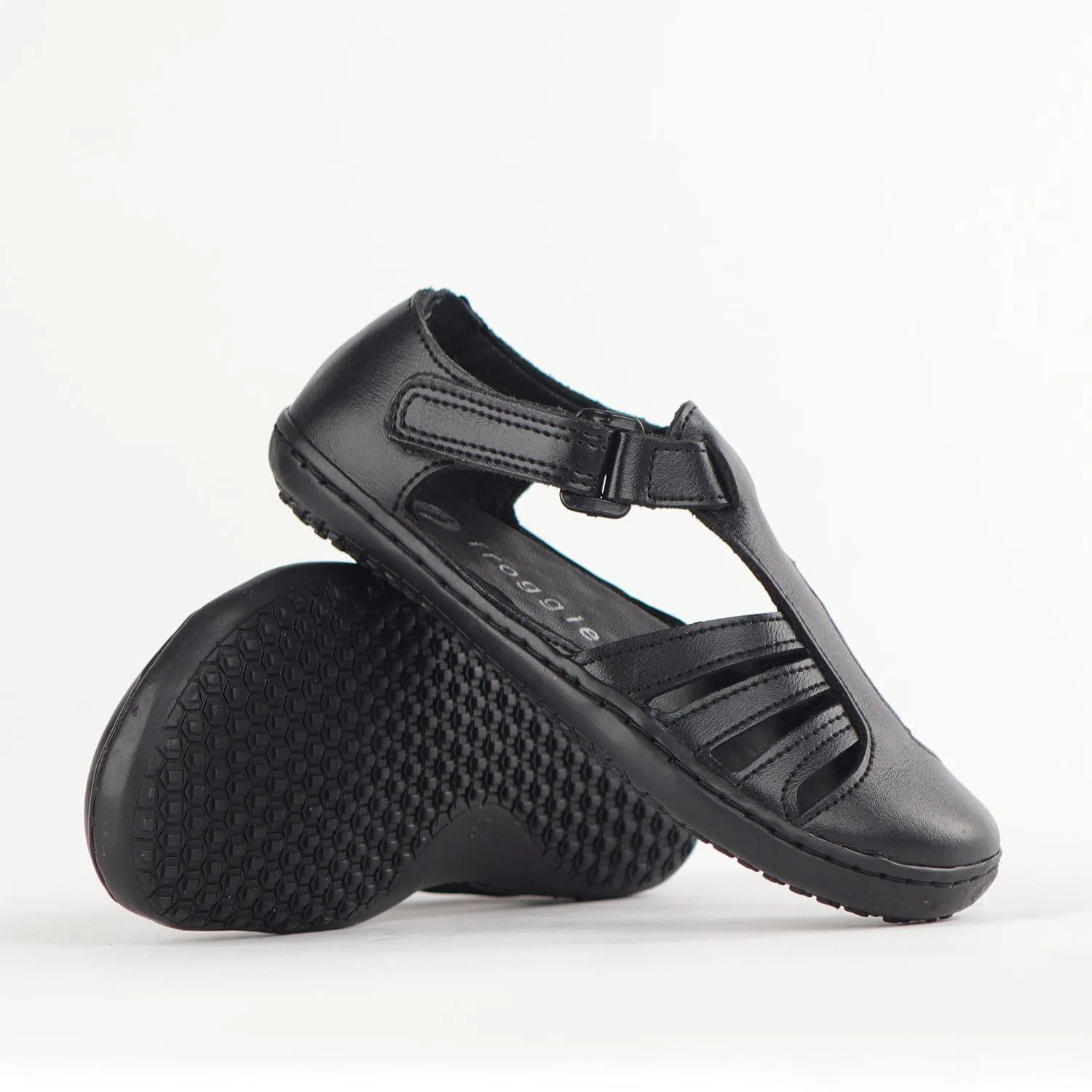 Girls School Sandal in Black Sizes 36 - 43 - 7811