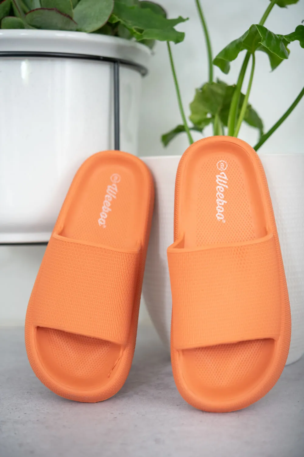 Go All Out Slide-On Sandals in Orange