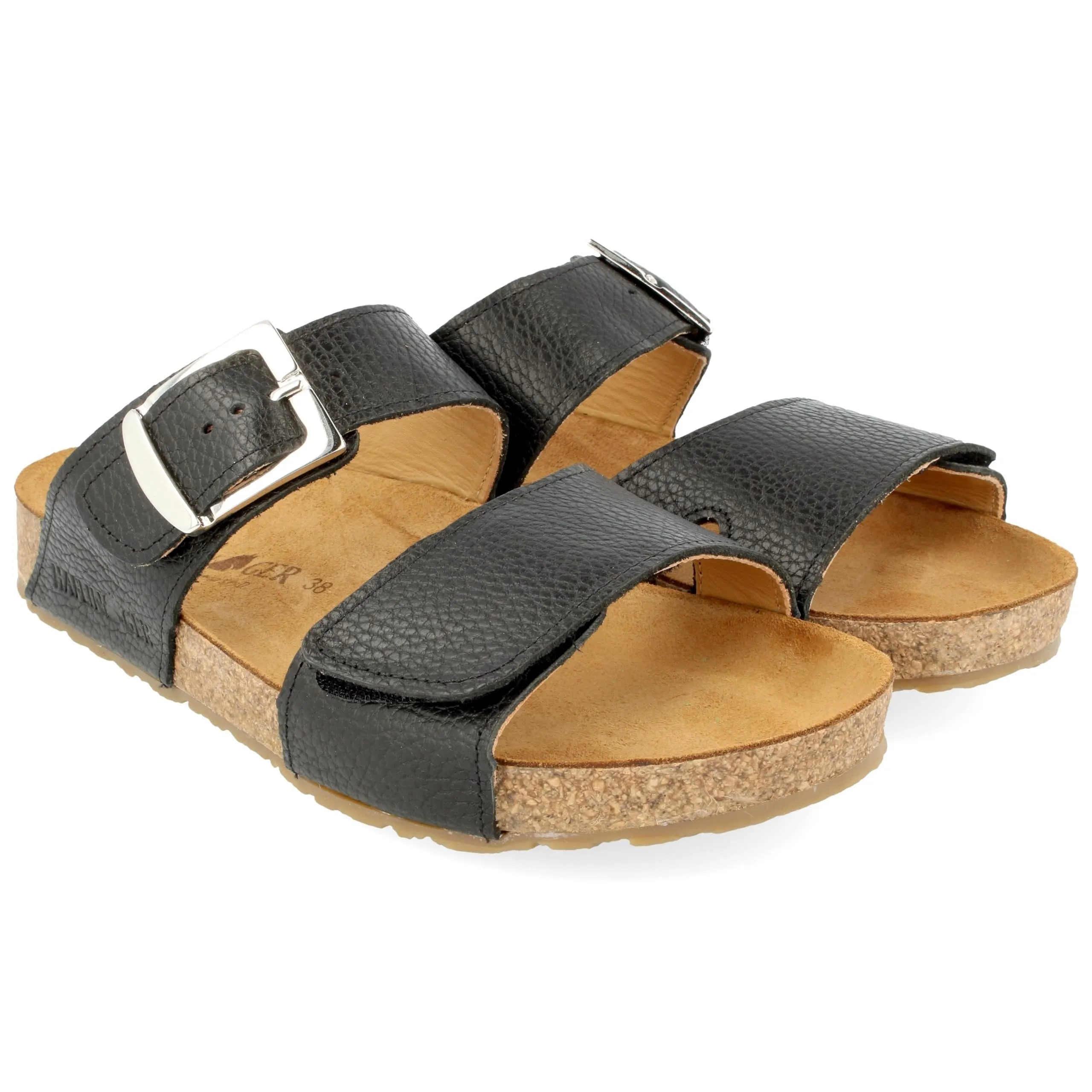 HAFLINGER Women's Aria Sandal, Black, 7 Women