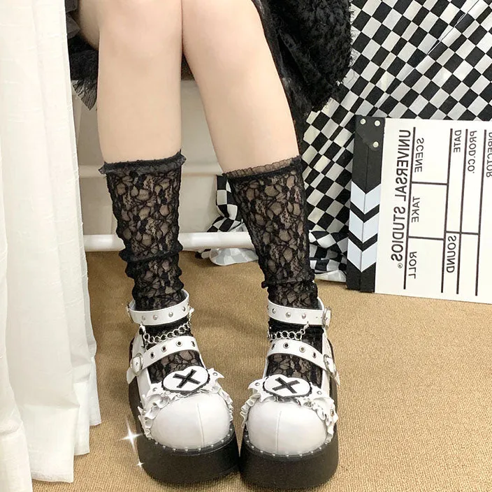 Harajuku Heart Strap Loli Platform Shoes SD01798