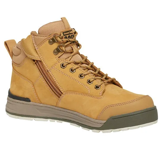 Hard Yakka Mens 3056 Lace Up Zip Side Steel Cap Boot