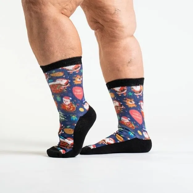 Here Comes Santa Non-Binding Diabetic Socks