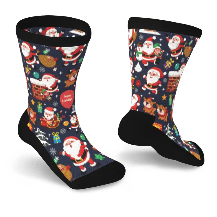 Here Comes Santa Non-Binding Diabetic Socks