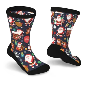 Here Comes Santa Non-Binding Diabetic Socks