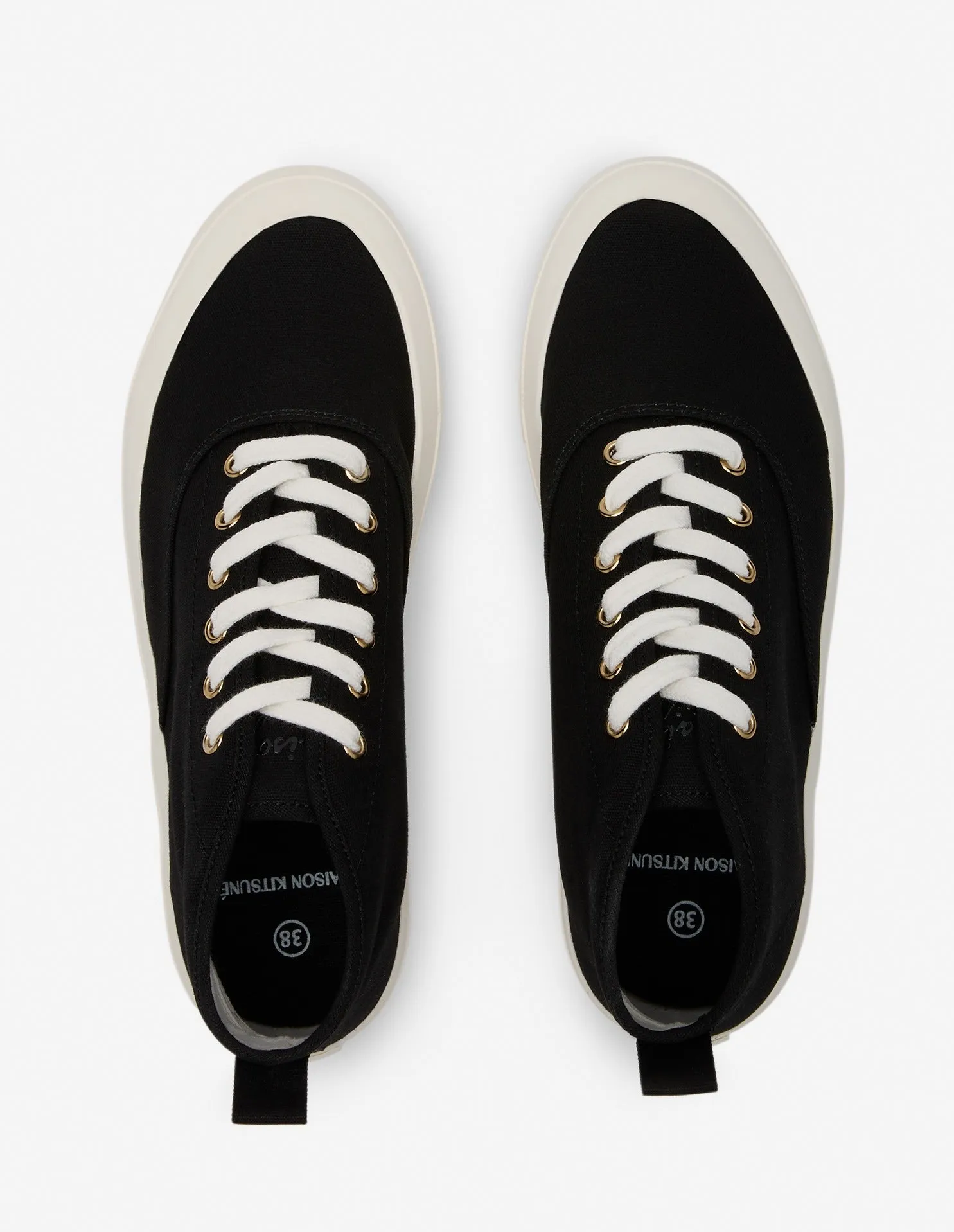 HIGH TOP CANVAS LACE-UP SNEAKERS