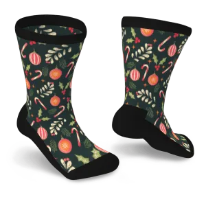 Holly Jolly Non-Binding Diabetic Socks