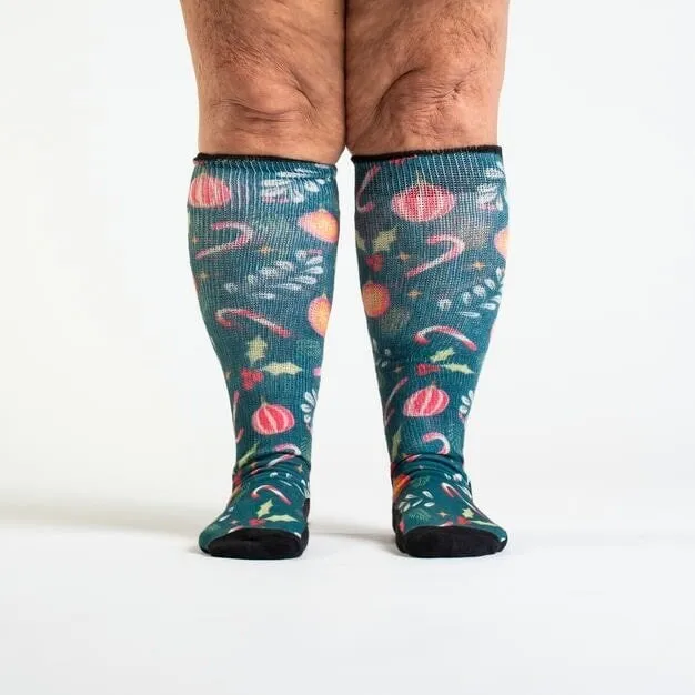 Holly Jolly Non-Binding Diabetic Socks