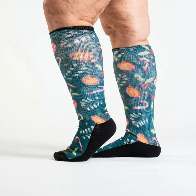 Holly Jolly Non-Binding Diabetic Socks