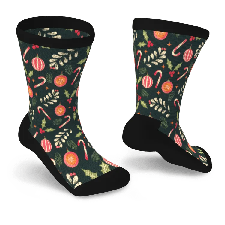 Holly Jolly Non-Binding Diabetic Socks