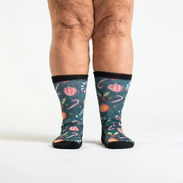 Holly Jolly Non-Binding Diabetic Socks