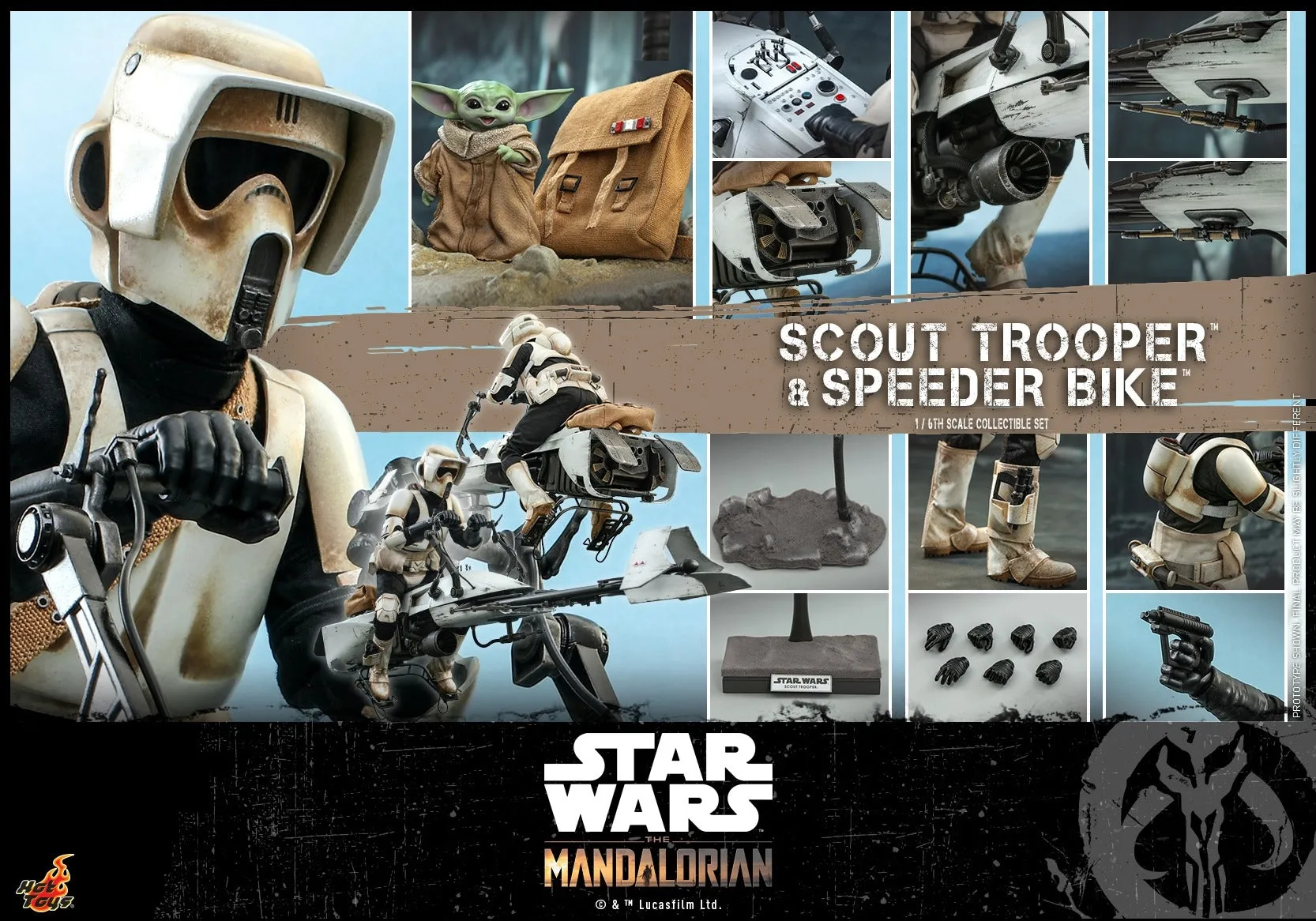 Hot Toys - TMS017 - The Mandalorian - 1/6th scale Scout Trooper and Speeder Bike Collectible Set