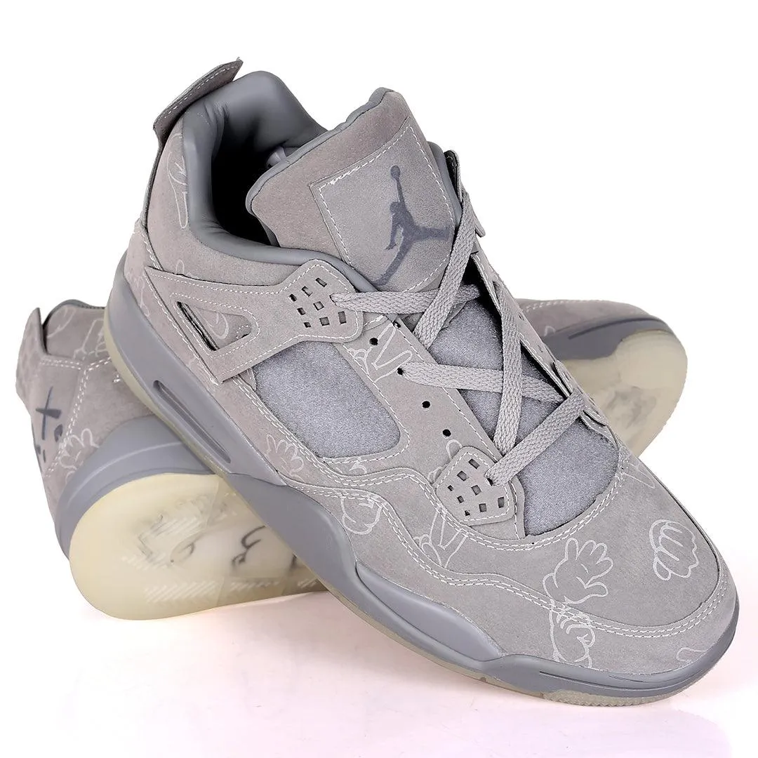 JD Kaws 4 Retro Cool Grey Sneakers