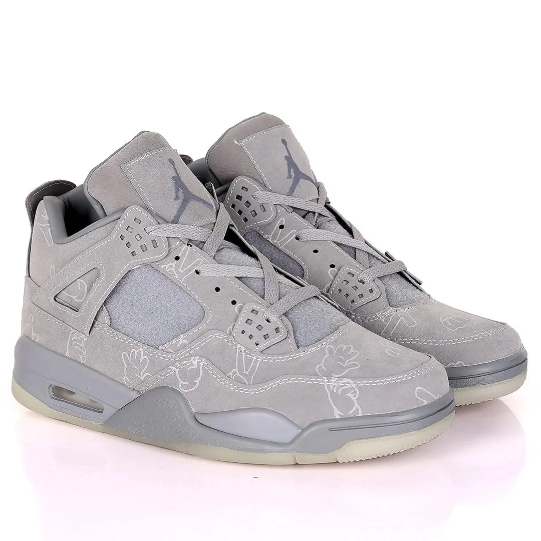 JD Kaws 4 Retro Cool Grey Sneakers