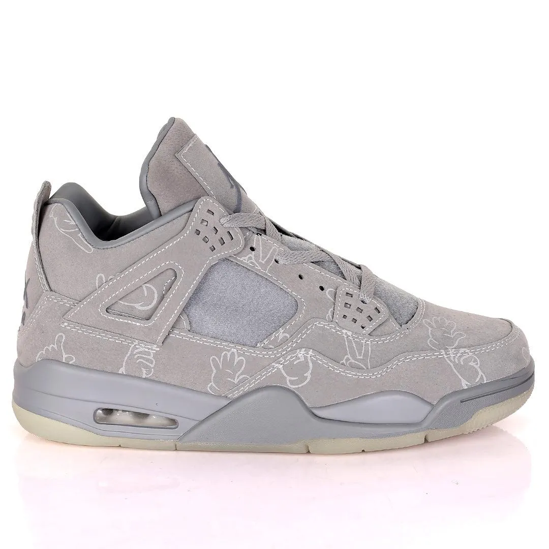 JD Kaws 4 Retro Cool Grey Sneakers