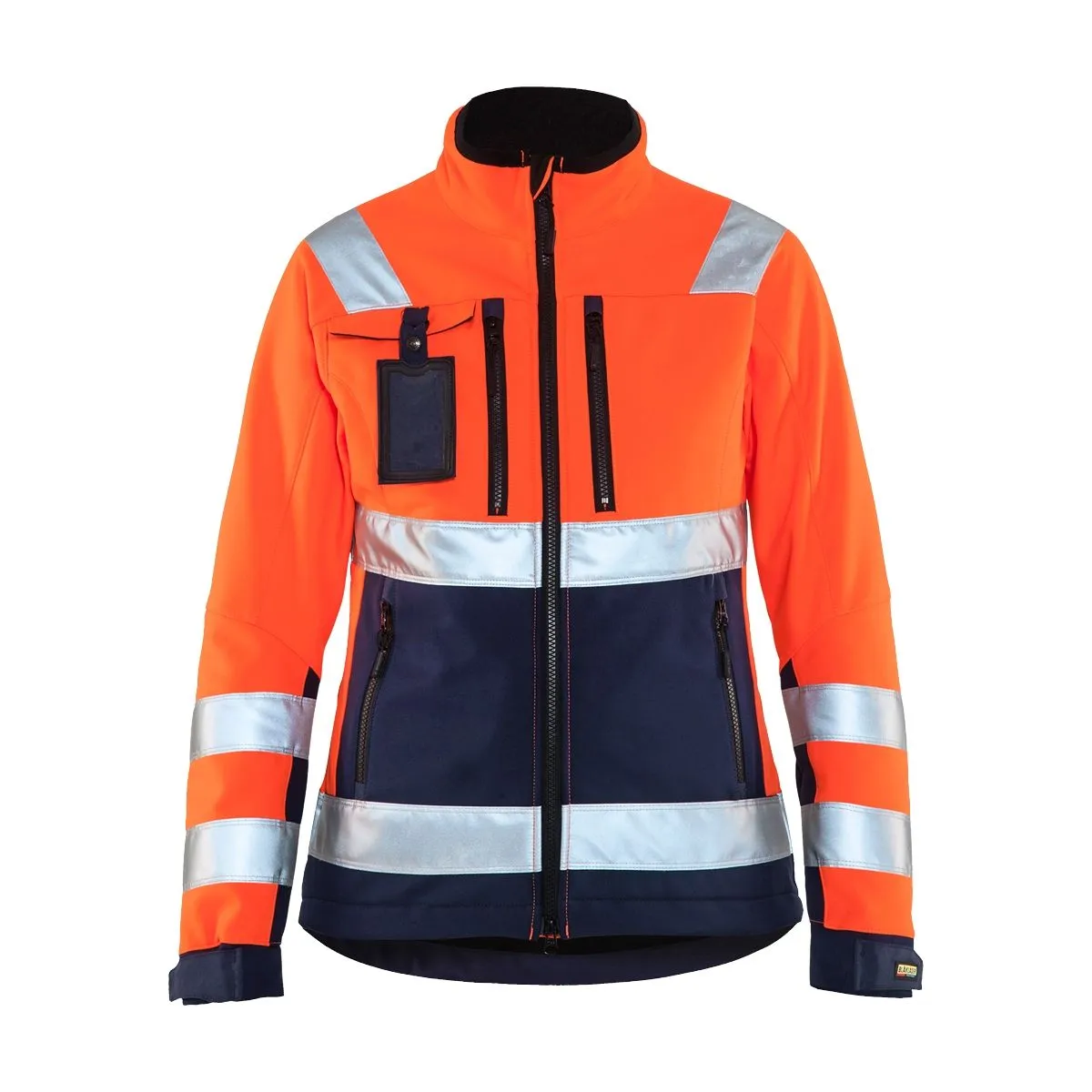 Ladies&#x20;High&#x20;Vis&#x20;Softshell&#x20;Jacket&#x20;4902&#x20;High&#x20;Vis&#x20;Geel&#x2F;Marineblauw&#x20;-&#x20;Bl&#xE5;kl&#xE4;der