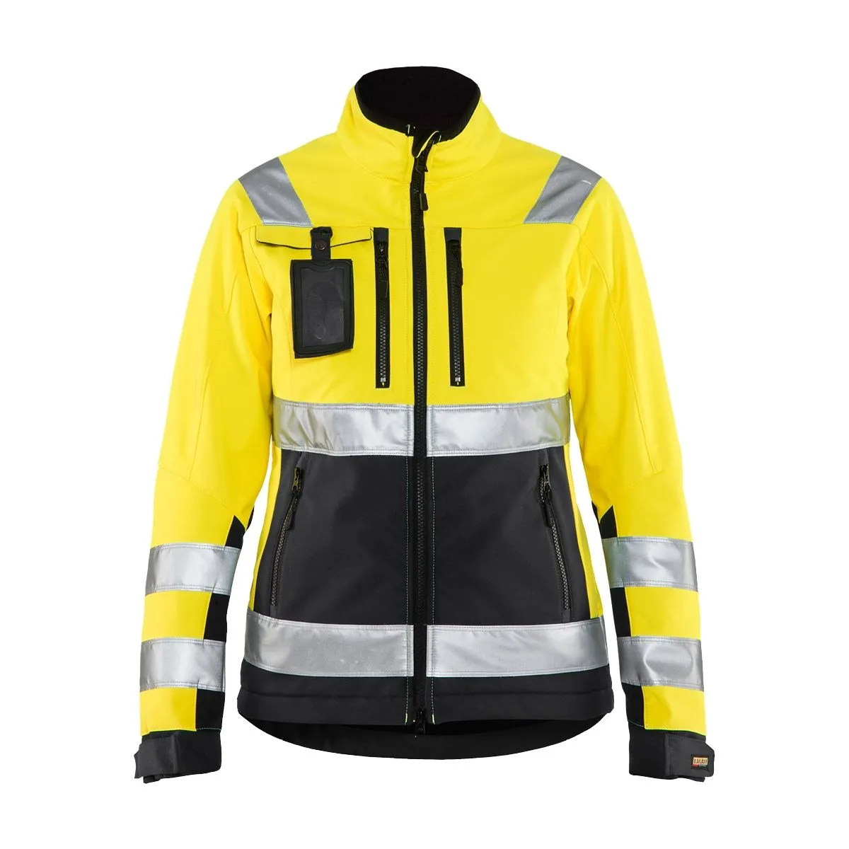 Ladies&#x20;High&#x20;Vis&#x20;Softshell&#x20;Jacket&#x20;4902&#x20;High&#x20;Vis&#x20;Geel&#x2F;Marineblauw&#x20;-&#x20;Bl&#xE5;kl&#xE4;der