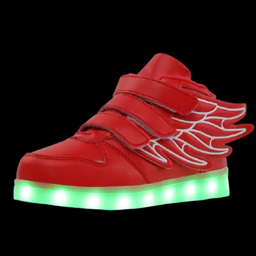 Led Shoes With Flying Straps For Kids - Red  | Kids Led Light Shoes  | Led Light Shoes For Girls & Boys