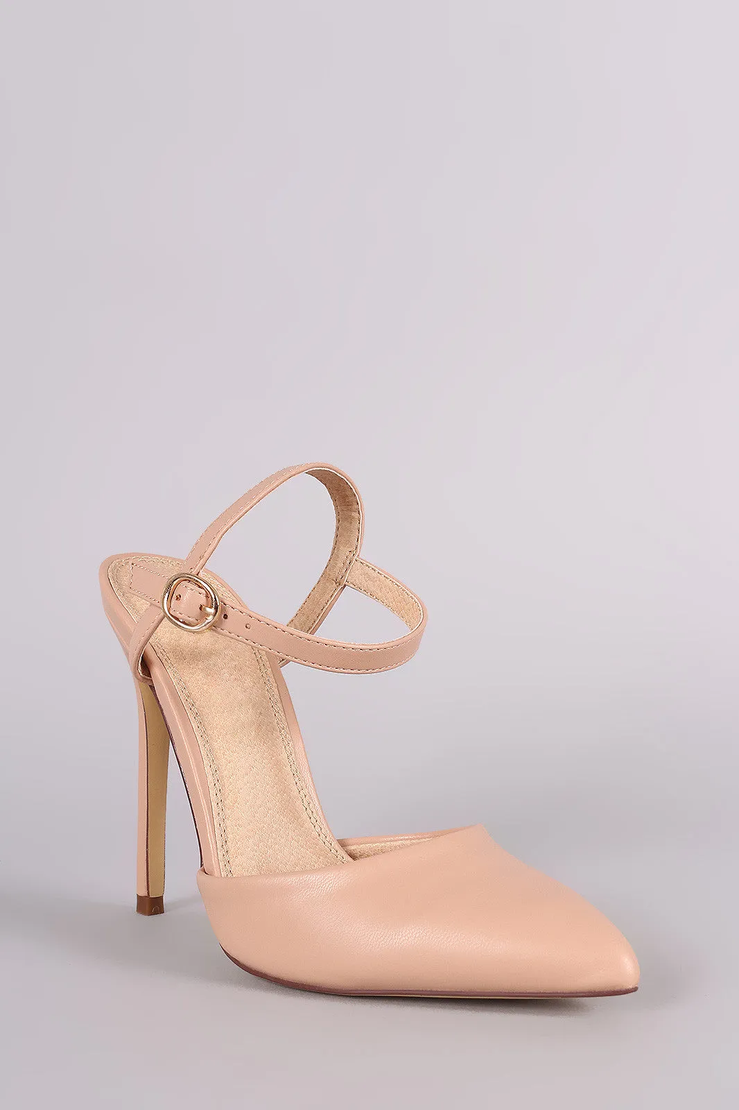 Liliana Pointy Toe Ankle Strap Stiletto Pump