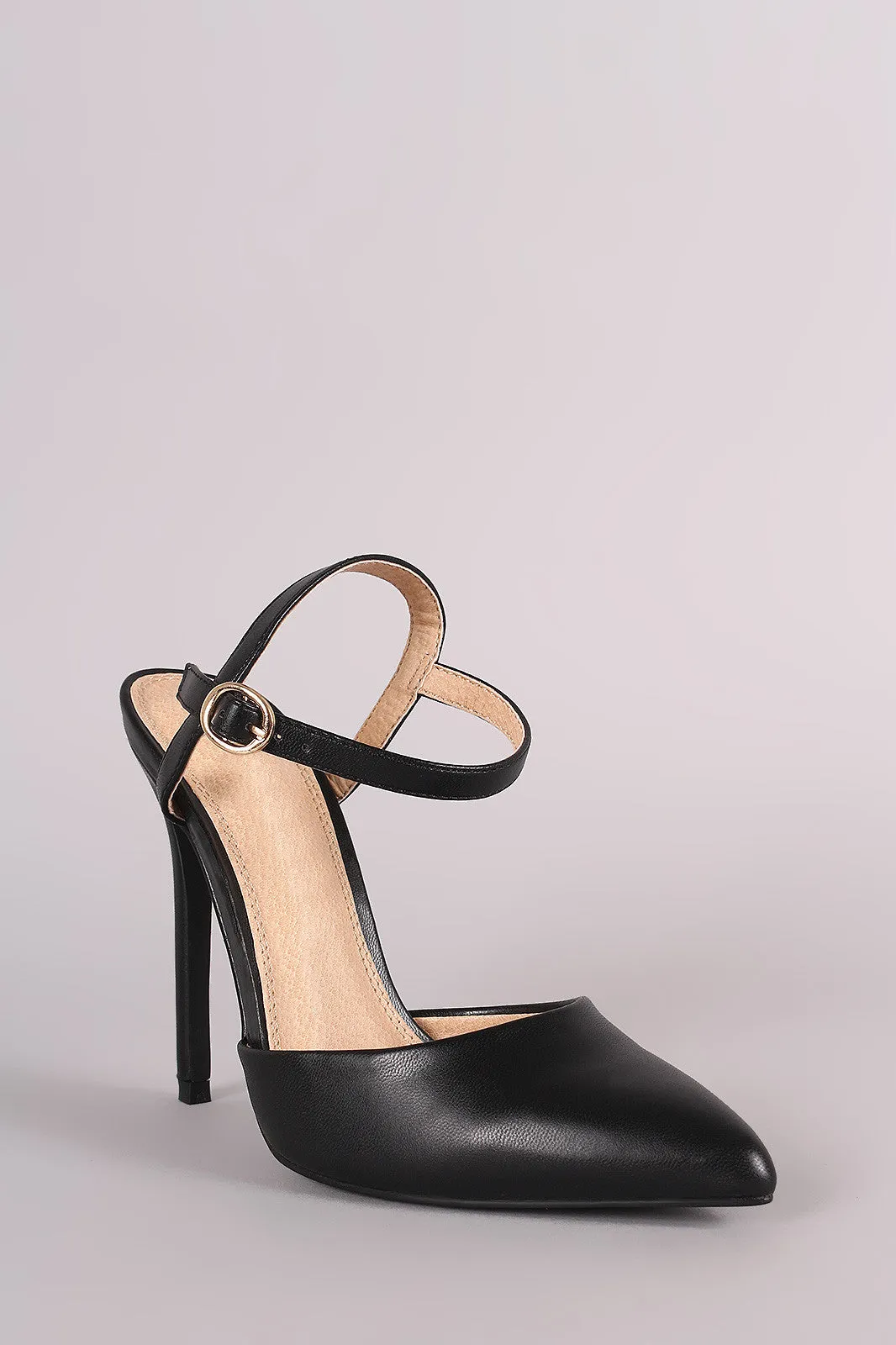 Liliana Pointy Toe Ankle Strap Stiletto Pump