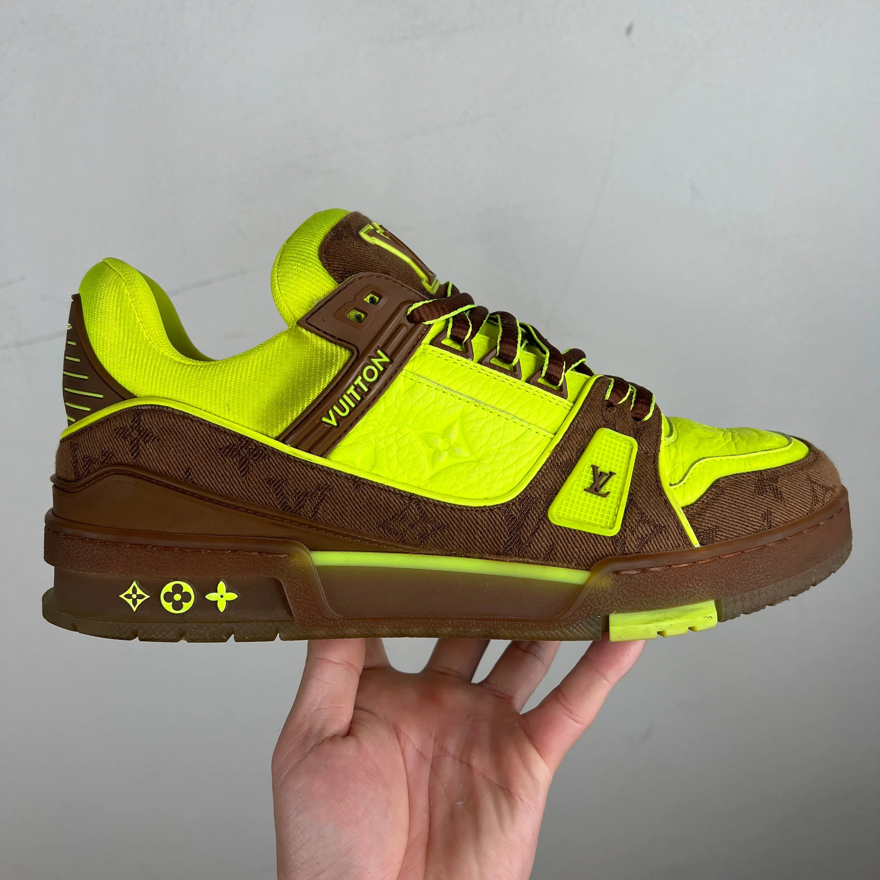 Louis Vuitton Brown/Neon Green Low Trainers