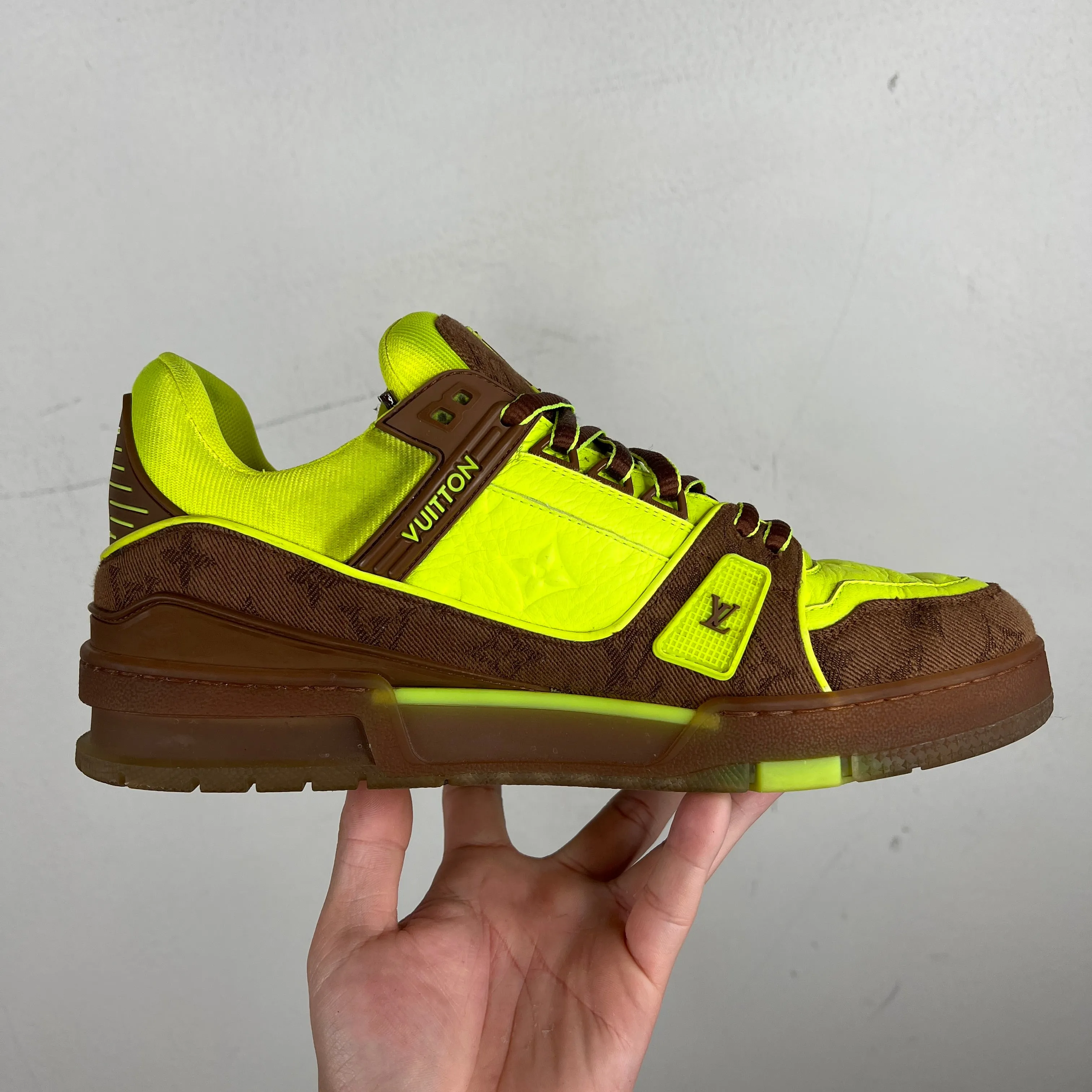 Louis Vuitton Brown/Neon Green Low Trainers