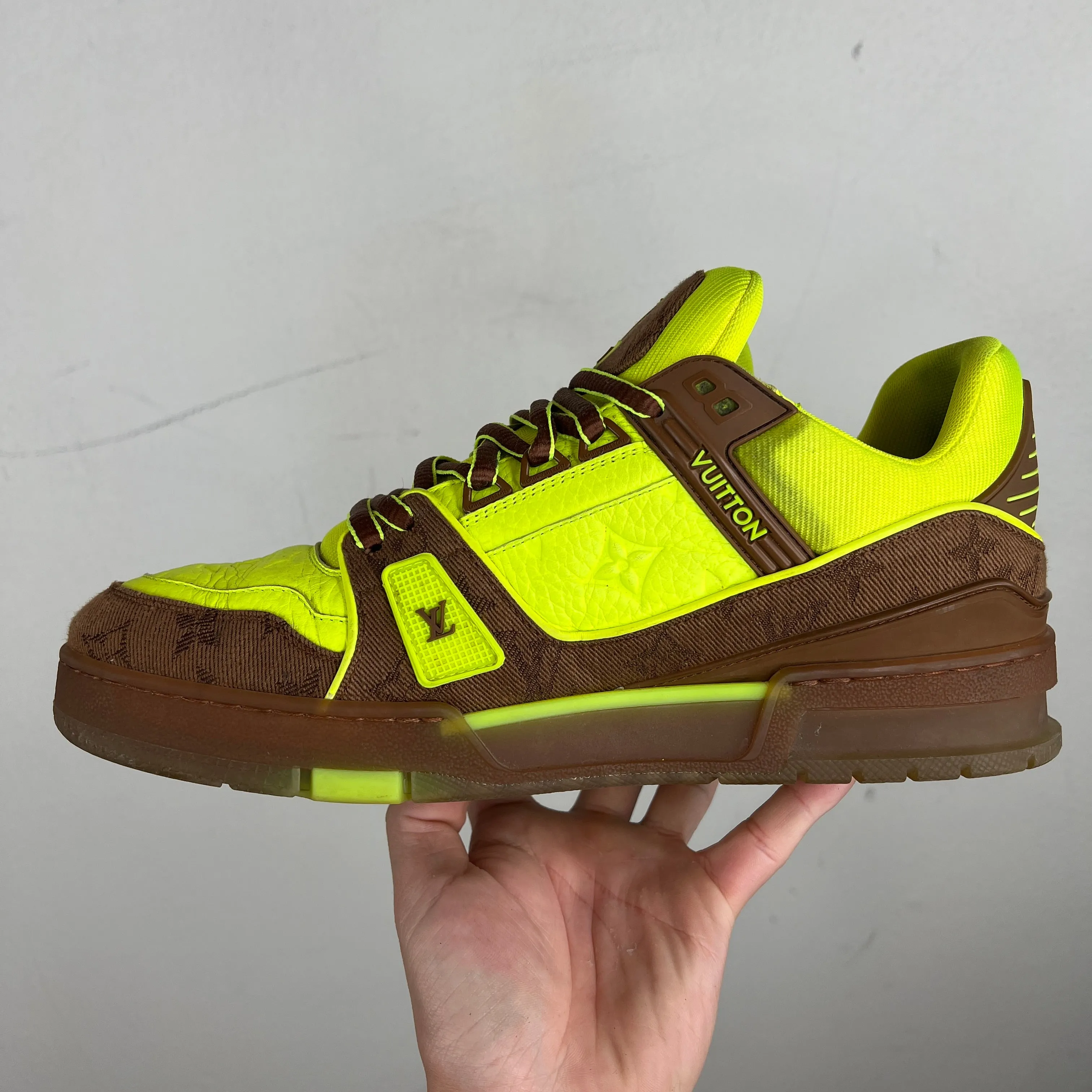 Louis Vuitton Brown/Neon Green Low Trainers