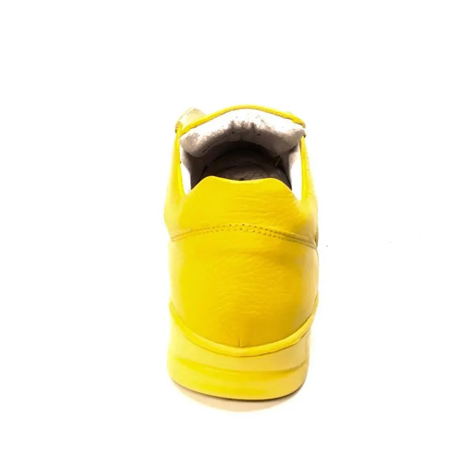 Mauri M770 Yellow Crocodile Perforated Nappa  Leather Sneakers