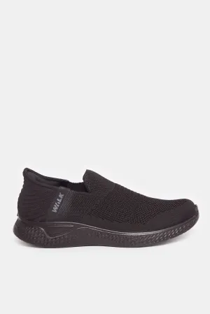 Men Black Easy Slip-On Sneakers