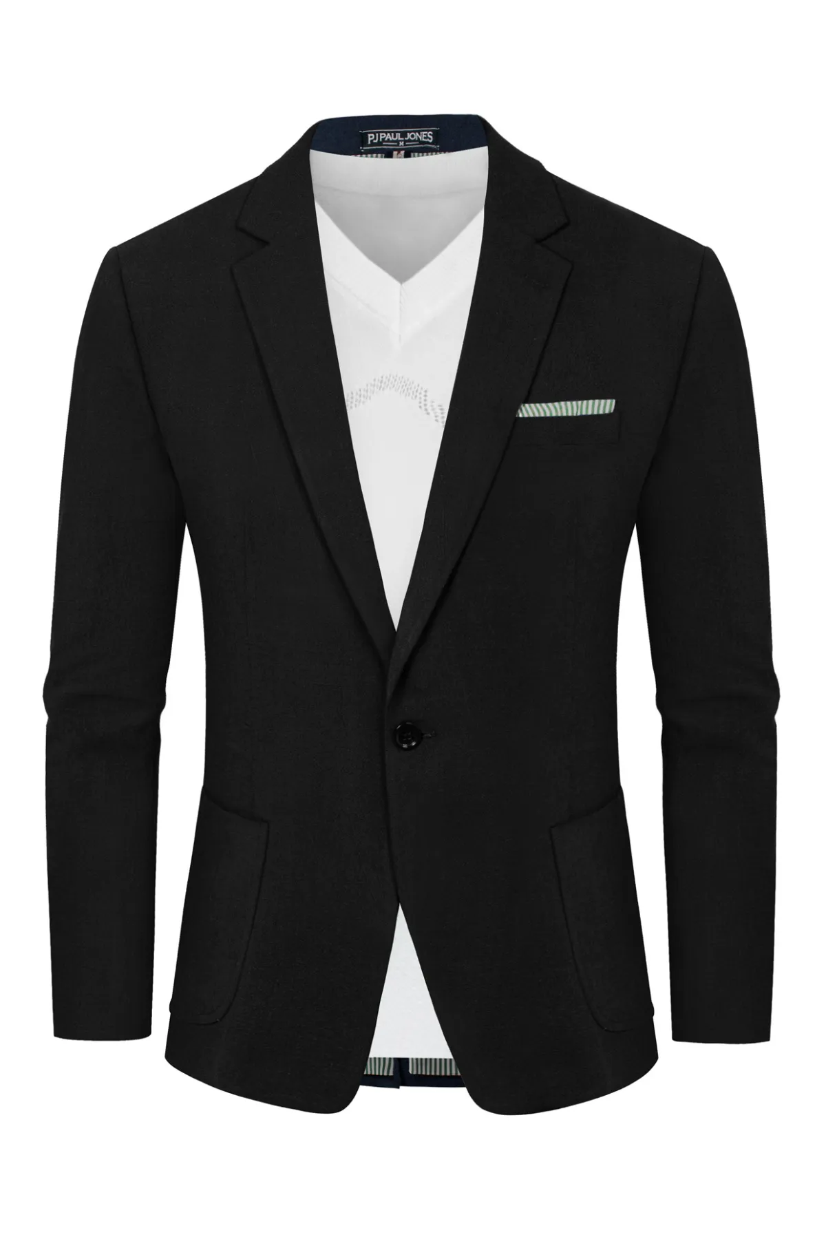 Men's Casual Slim Fit Linen Jacket Lightweight Two Buttons Blazer Sporty Slim Fit Leisure Blazer