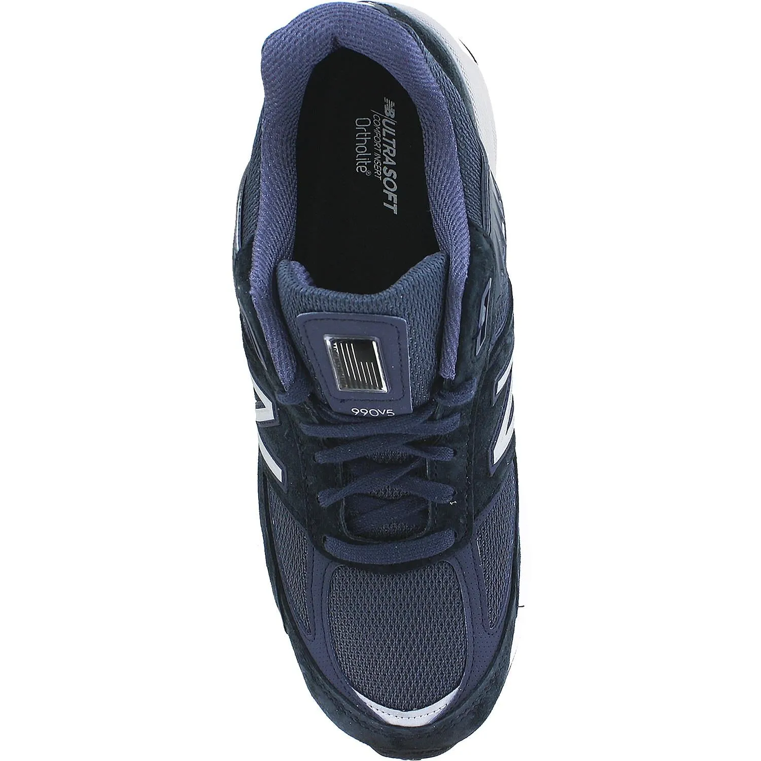 Men's New Balance M990NV5 Running Shoes Navy/Silver Suede Mesh