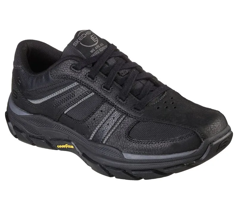 Men's Relaxed Fit Skechers 204330 Respected Edgemere Good Year Walking Trainers - Black